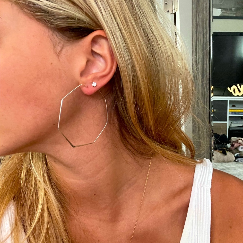 SILVER OCTAGON HOOPS